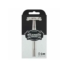 Wilkinson Sword Classic Double Edge Single Blade Safety Razor (  5 Blades)