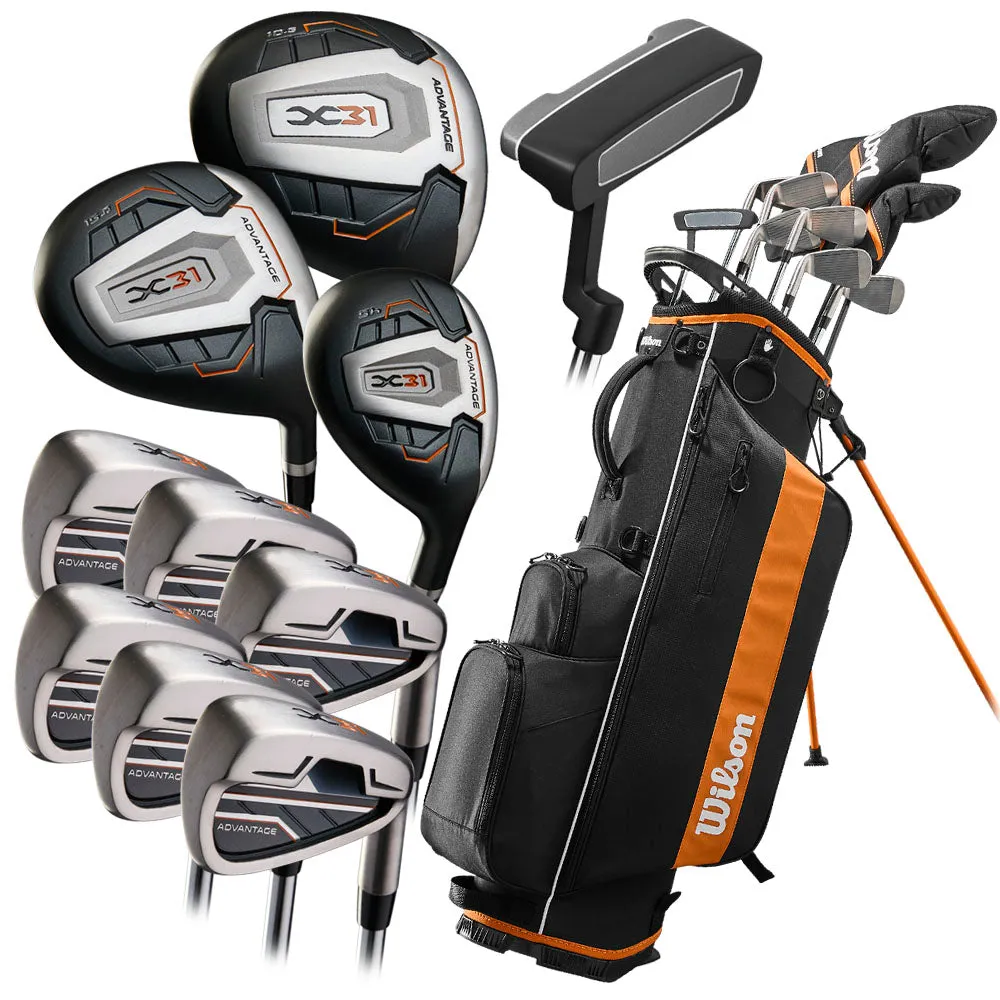 Wilson X31 Advantage 11-Piece Stand Bag Package Set - Graphite