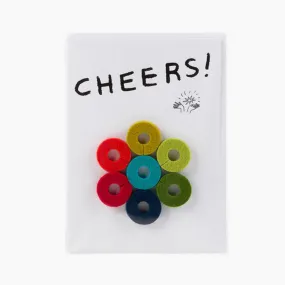 Wine-Ote's Merino Wool Felt Wine Marker Note Card (Cheers)