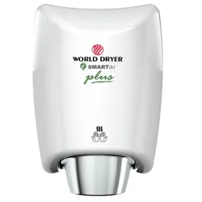 WORLD DRYER® K4-974P2 SMARTdri® Plus Hand Dryer - White Epoxy on Aluminum Automatic Surface-Mounted (208V-240V)