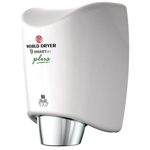 WORLD DRYER® K4-974P2 SMARTdri® Plus Hand Dryer - White Epoxy on Aluminum Automatic Surface-Mounted (208V-240V)