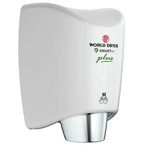 WORLD DRYER® K4-974P2 SMARTdri® Plus Hand Dryer - White Epoxy on Aluminum Automatic Surface-Mounted (208V-240V)