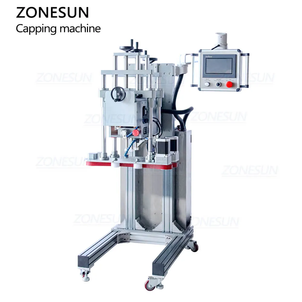 ZS-XG20A Automatic Hand Gel Beverage Glass Spray Bottle Plastic Caps Screw Capping Machine For Dropper Bottle